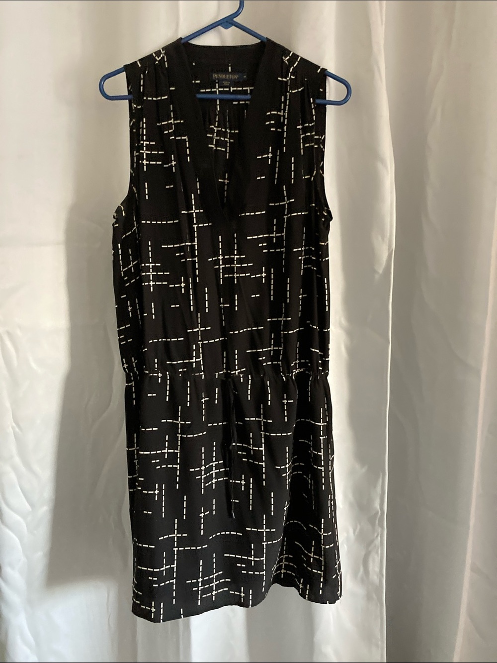 Pendleton 100% silk dress with drawstring waist